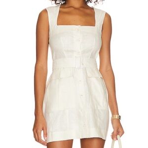 Matthew Bruch Apron Cargo Linen Dress